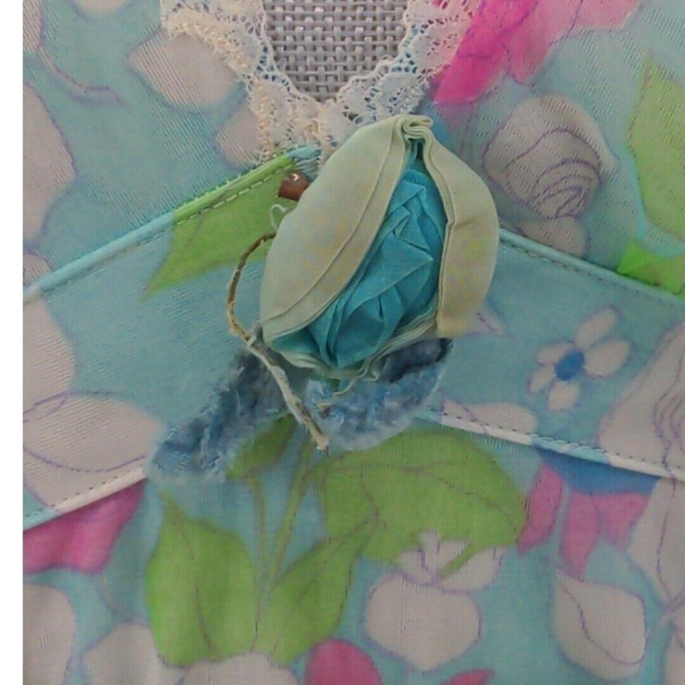 Vintage Nightgown Small 70s Long Floral Adjustable Straps Semi Sheer Boho Hippie - Picture 7 of 12